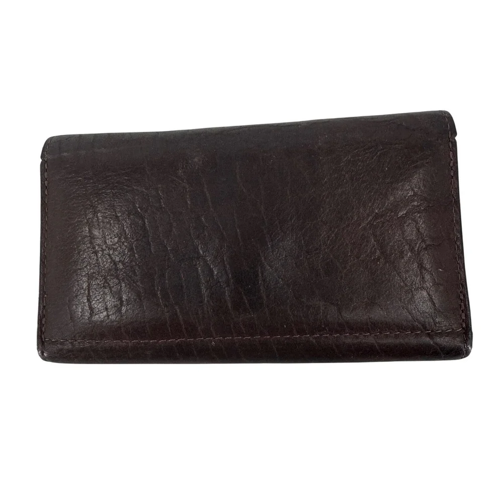 The‎ Buffalo Billfold Company Brown Leather Trifold Wallet Buffalo Nickel Snap
